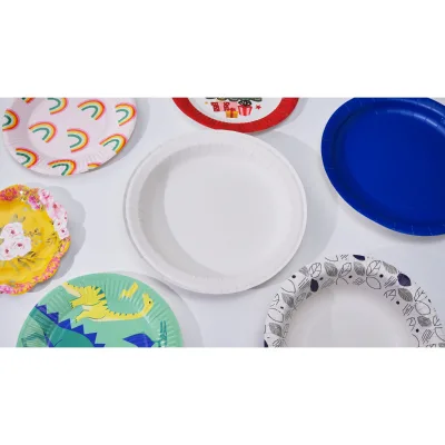 Eco-Friendly Heavy Duty Printed Paper Plates New Design Disposable Dinner Plates for Everyday Use for Food Serving