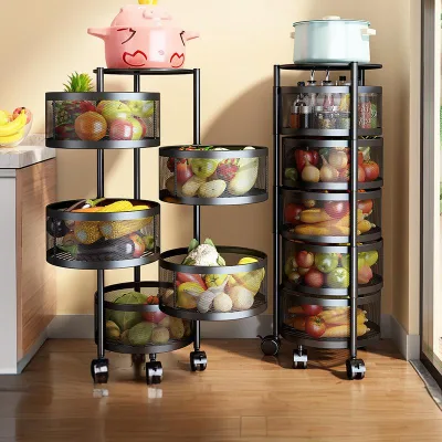 Rotating Storage Rack Kitchen Rotating Storage Rack Multi-Layer Shelf Household Multi Functional Storage Rack