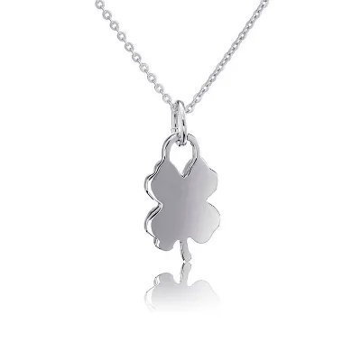 925 Sterling Silver Four Leaf Clover Pendant Necklace Lucky Clover Necklace