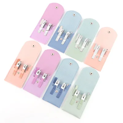 4 in 1 Manicure Set Stainless Steel Nail Clippers Cutters Scissors File Kit for Travel Home Use Portable Nail Grooming Tools