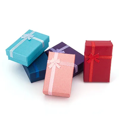 Cardboard Jewelry Set Boxes for Necklace Rings Earrings Box Beading Supplies Packaging Rectangle