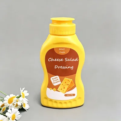 Custom Yellow 7oz Ketchup Chili Salad Dressing Plastic Packaging Bottle Hot Filling Bbq 200ml 22g Cheese Sauce Squeeze Bottle