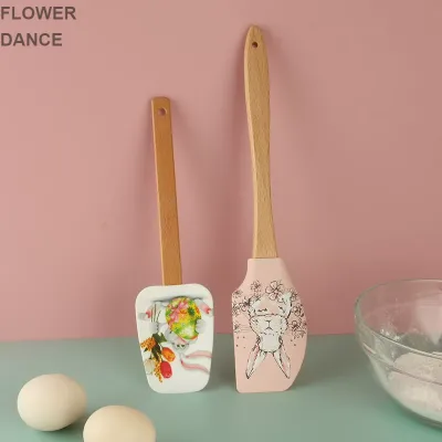 Simple Cartoon Easter Kitchen Supplies Baking Tools Eco-Friendly Rectangular Silicone Cake Scraper