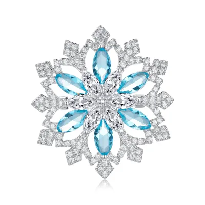 Classic Fashion Crystal Christmas Snowflake Brooch for Gift