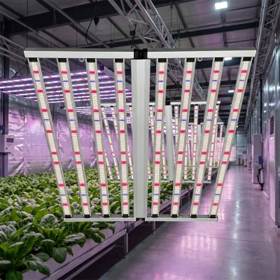800W Foldable LED Grow Light Bar System 4x4ft Coverage Full Spectrum Dimmable for Commercial Microgreens & Lettuce Farm