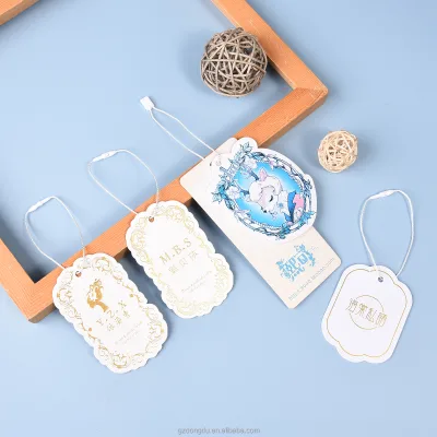 Cheap Price Quality Eco-friendly Paper Hanging Tag with String Custom Shape Hanging Tags for T-shirt