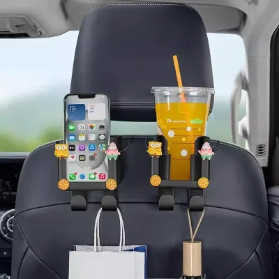 Plastic Cartoon Car Seat Back Hook Rear Multi-function Water Cup Holder in Car Storage Box Umbrella Rack