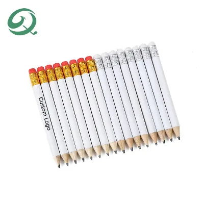 Wholesale Custom Pencil With Logo Pre-Sharpened Short Round Wooden Pencils Mini HB Golf Pencil for Golf Classroom Teacher Office