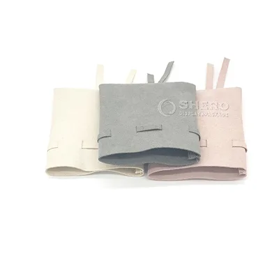 Flannel Jewelry Bag with Logo Pendant Recyclable Storage Bag for Stamp Printing Drawstring Bag Jewelry Pouch