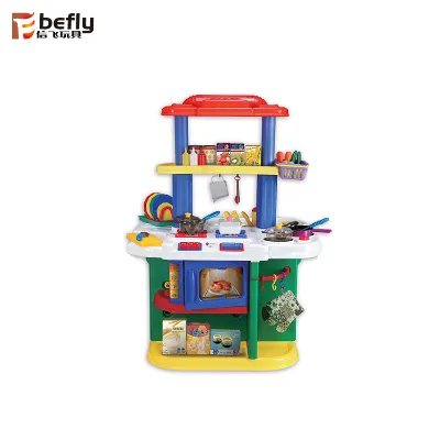 Children Big Realistic Cabinet Play Set Plastic Kitchen Toy Cooking Game Girls