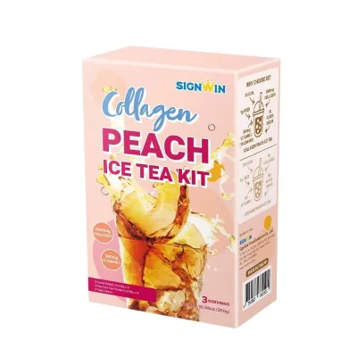300g/Box Low Cal Peach Ice Tea with Konjac Boba Powder Drink Box Set for Food Exhibitions