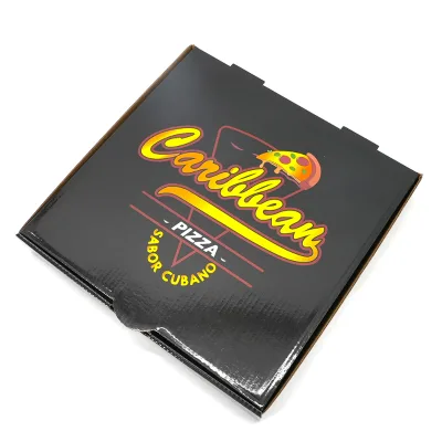 Wholesale Custom Corrugated Pizza Packaging Box Takeaway Food Container with Full Color Logo Printing for Fast Food Delivery