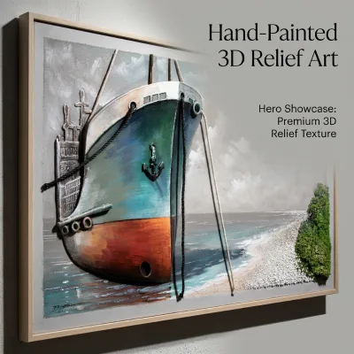 Premium 3d Relief Sandstone Painting Hand-painted Textured Wall Art Large Stereoscopic Canvas Decor For Luxury Hotel 3d Artwork