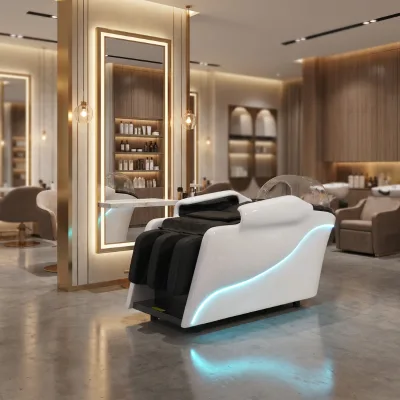 Modern Head SPA Bed for Hair Salon or Workshop Fiber Glass Water Spa Furniture Barber's Head Washing Shampoo Bed