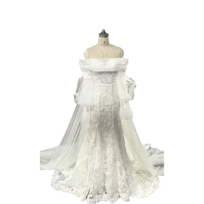 Strapless Haute Couture Wedding Dress Lace Bridal Gow Forest-style Mermaid Design Custom-made Ethereal Veil Big Day