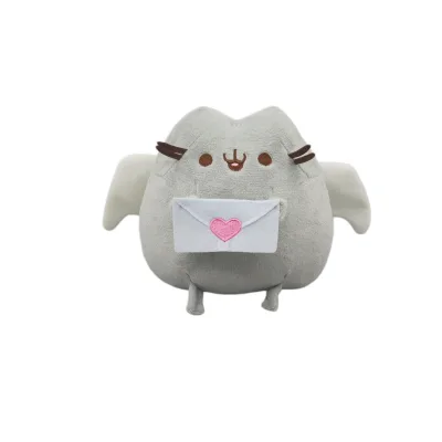 Cartoon Cat Stuffed Animal Plush Doll Adorable Grey Cat Plush Toy With Donut Unicorn Design Fluffy Toy for Birthday Party Gift