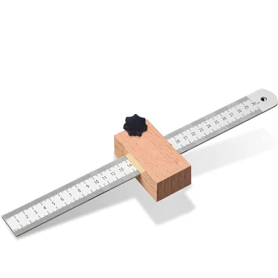 New Arrived Square Scale Caliper Woodworking Locator Stainless Steel Ruler Marking Gauge