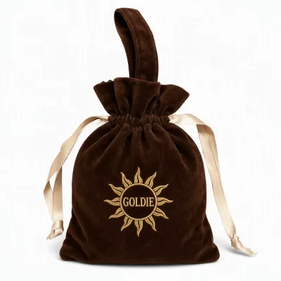 Elegant Velvet Dust Pouch Bag Handbag Storage Organizer Embroidery Jewelry Packaging for Bridal Party Cosmetic Gifts