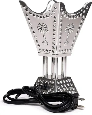 Wholesale Unique Arabic Islamic Style Incense Bukhoor Burner Metallic Hexagon Holder Small AC110V/ 220V