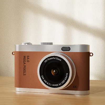 4K Digital Camera 64MP Vlogging Camera with 16X Zoom Dual Lens 2.4 Inch IPS Screen Compact Retro Selfie Camera