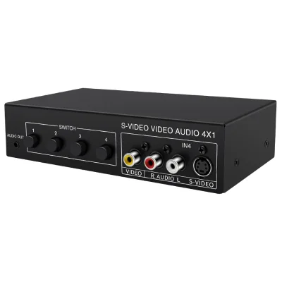 S-terminal Switcher S-VIDEO Shared 4 in 1 Out AV4 Cut 1 Output Band 3.5 Audio VSSW41
