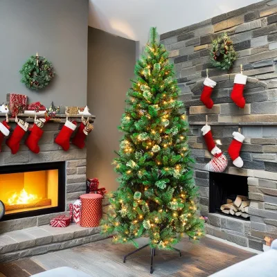 Green Christmas Tree With Metal Stand Custom Size Outdoor Holiday Decorations Wholesale Bulk Supply