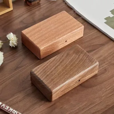Flannelette Jewelry Box Organiser Portable Storage Box Luxurious Black Walnut Vintage Necklace Earrings Ring Travel Pure Wood