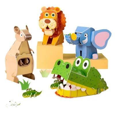BGL 3D Paper Puzzle Handmade DIY Animal Model Early Education Puzzle Toys for 5 to 7 Years Old Kids