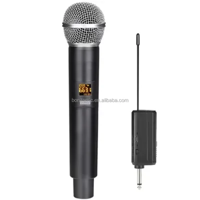 Black Wireless Microphone for Single Color LED Display Battery Included-Portable for Indoor/Outdoor Use Conference Karaoke
