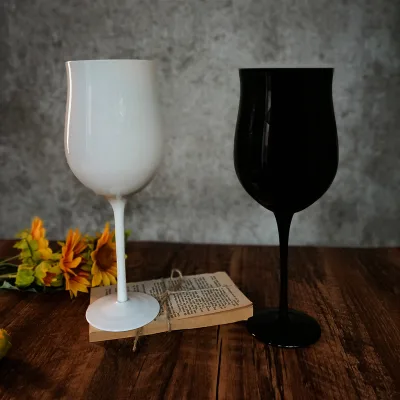 Handmade Red Wine Glasses Vintage Wine Glasses Color Splicing Series Blue Wine Glass Black Stem Custom Wine Glass for Party