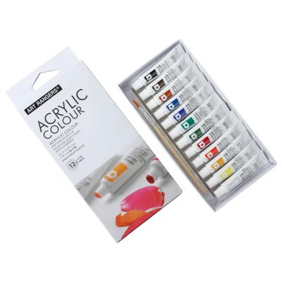 Acrylic Paint Set 6ml*12 Colors With 1 Brush High Quality