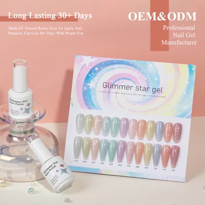 Factory Price Glimmer Star Gel Nail Gel Highlights Shine Glitter Nail Gel Polish