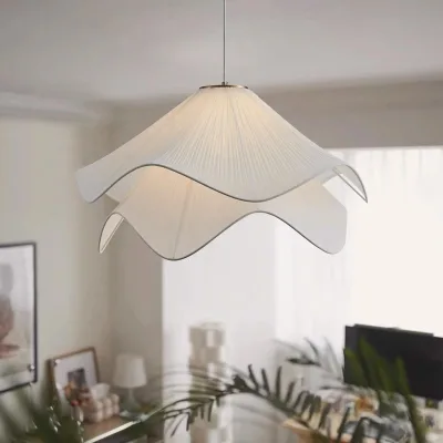 French Vintage Chic Postmodern Chandelier Cozy Romantic Cream Style Warm White Light for Home Use Living Room Bedroom Oval Shape