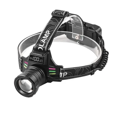 Cross-border New Strong Light Long-range Headlamp Digital Screen USB Charging Outdoor Night Fishing Probe Light Induction IP65
