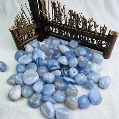 High Quality Wholesale Natural Healing Stone Blue Lace Agate Tumble Polished Crystal Tumbled Stones Bulk