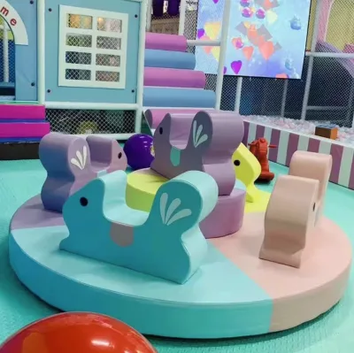Cheap Factory Price Carousel Ride for Kids Pastel Horse Carousel Soft Play Rotating Ride for Kids Party