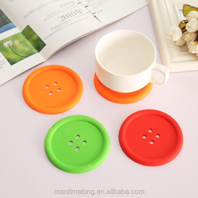 Silicone coaster Round Button Cute Coasters