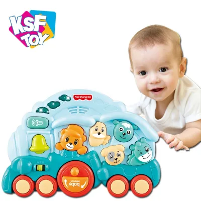 Early Learning Development Electric Baby Train Animal Funny Sound Baby Toys Music Educational with Light