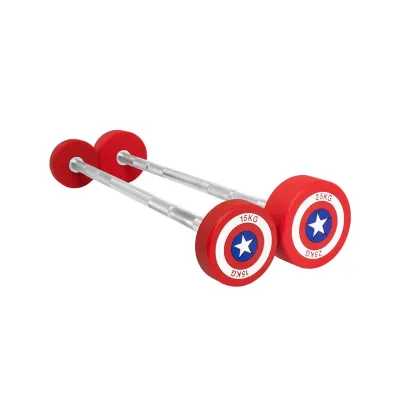 YunFa Universal Gym Strength Weightlifting Training Fitness Barbells CPU PU Portable Captain American