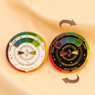 Custom Your Design Rotating Spinner Spin Lapel Pin Badge Metal Rotate Rainbow Wheel Spinning Hard Enamel Pin