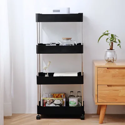 4 Tier Rack Cart Wheel Storage Trolley Hair Salon Trolley Cart Mobile Tool Cart