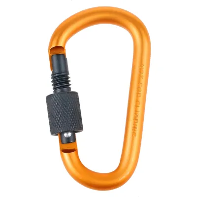 High Quality D Ring Carabiners Customization Logo D Shape Buckle Climbing Hook Metal Key Chain Aluminum Locking Carabiner Hook