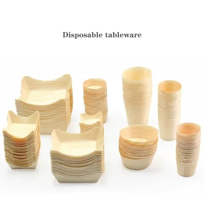 Disposable Wood Serving Boats Disposable Wood Sushi Boat Multi-functional Practical Sushi Boat for Home