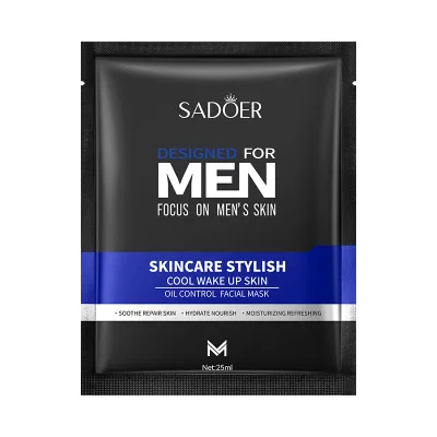 Private Label Skin Care SADOER Moisturizing Oil Control Sheet Men's Facial Mask for Men