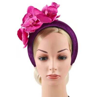 Hot Selling Beauty Simulation Flower Red Headband for Brides, Party Headdress, Halloween Flower Essential Hair Accessory