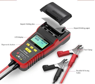 BST500 12V 24V Car Battery Tester With Thermal Printer Car Heavy Duty Truck Battery Analyzer Battery Test Diagnostic Tool