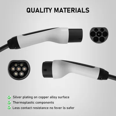 AC Type2 Electric Charging Cable Double Gun Line New Energy Vehicle 16A/32A IP65 7-22kW 5M CE Certified for European Market