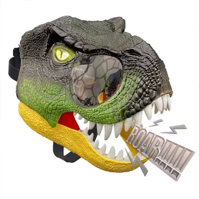 Dinosaur Mask Toy with Motion, Sounds and Light up Eyes, Dino Mask Party Halloween Cosplay Costume Dress up for Kids & Adults