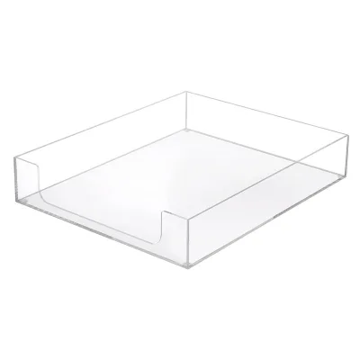 Custom Clear Acrylic Document Tray Office Home Desktop Paper File & Cosmetic Storage Organizer