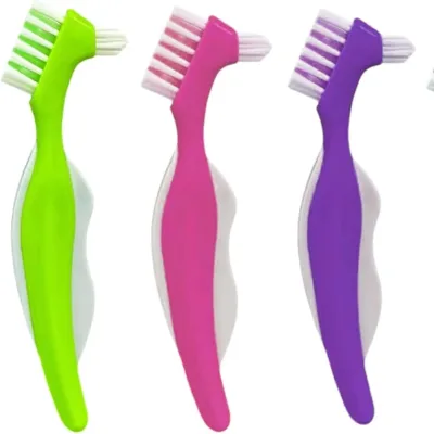 2024 New Arrival Denture Toothbrush Cleaning Brush Double Sided Toothbrush with Multi-Layered Bristles